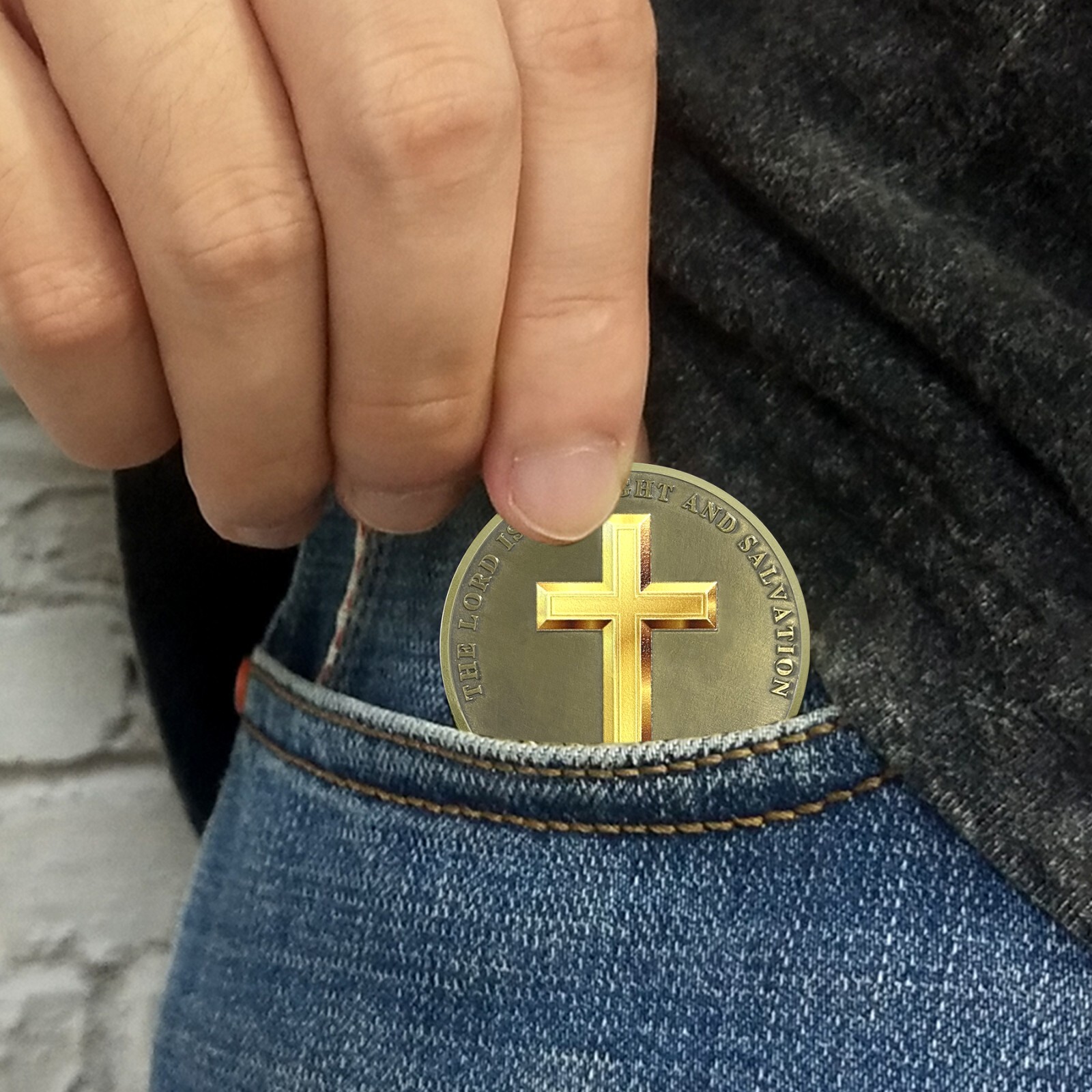 5pcs Warrior Challenge Coin Christian The Lord is My Light Psalm 27:1 Verse Gift