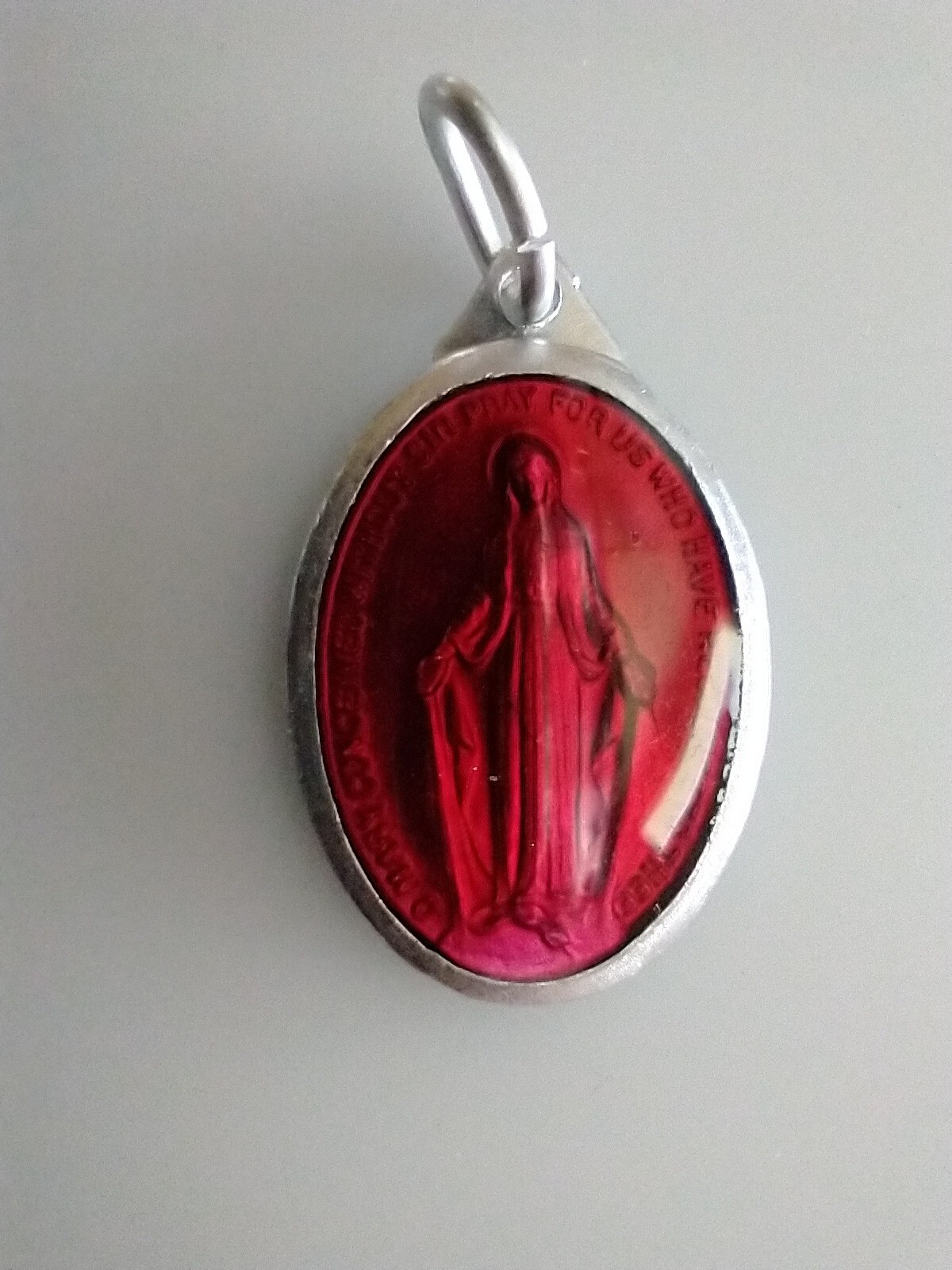 Vintage Catholic Red Enamel Miraculous Medal France