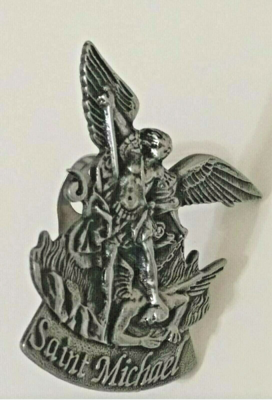 St Saint Michael Archangel Catholic Car Auto Visor Clip Medal Safety Protection