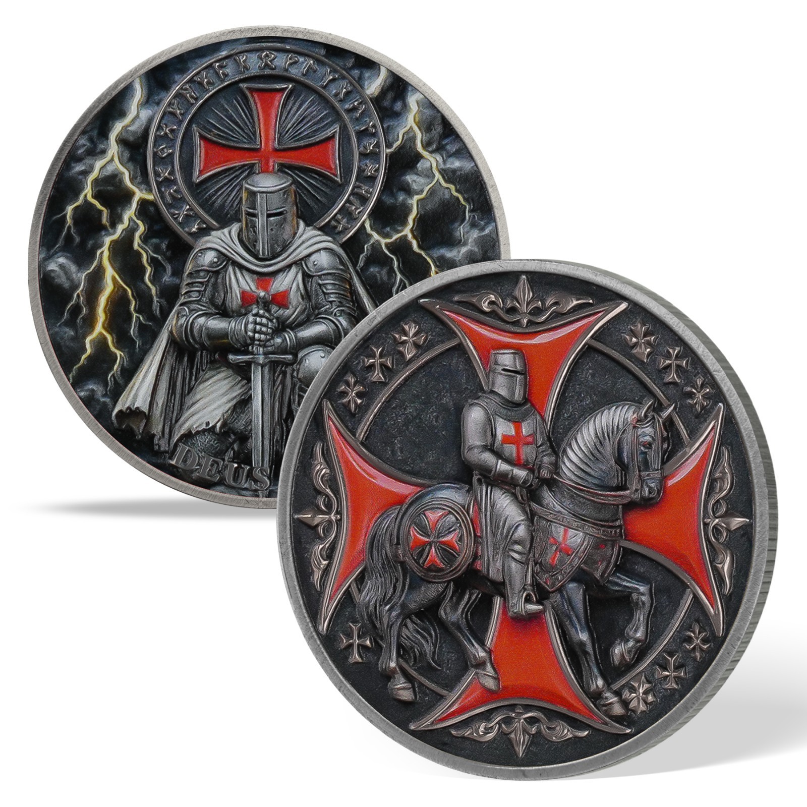 Red Cross Knights Templar Christian Challenge Coin – Inspirational Gifts For Men