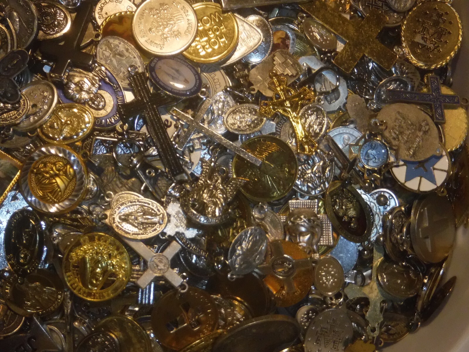 Catholic Religious Medal Lot, Catholic Medals Lot Half Pound