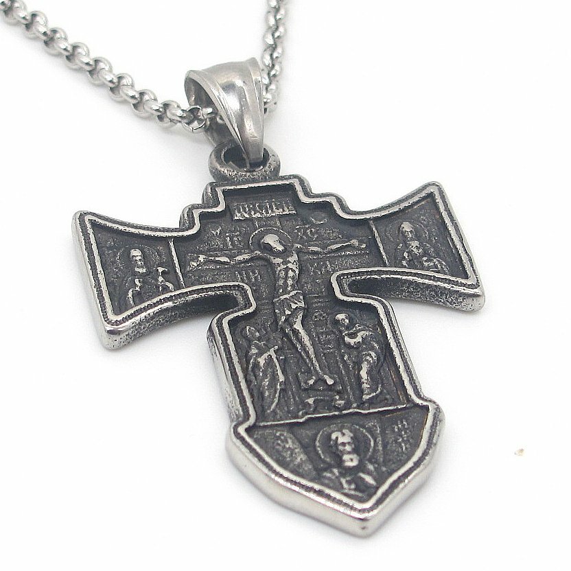 Archangel St Saint Michael Angel Necklace Pendant Stainless Steel Catholic Jesus