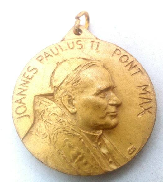 Pope John Paul II 4 Rome Basilicas Gold-Plated Medallion w/Free Vatican Postcard