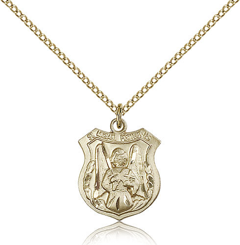 Saint Michael The Archangel Medal For Women – Gold Filled Necklace On 18 Cha…