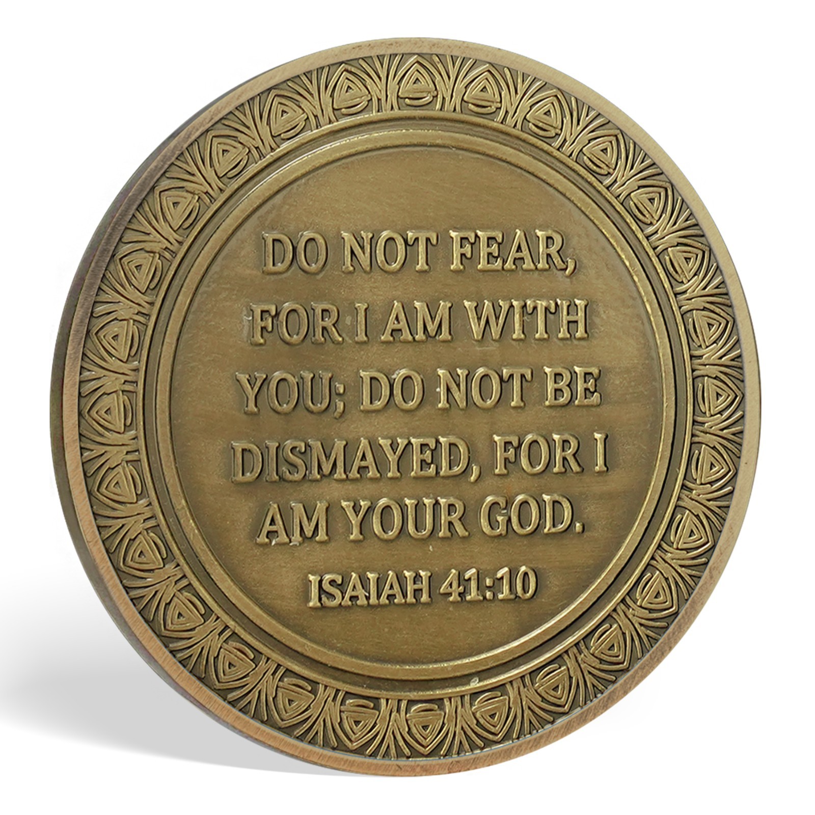 5pcs Jesus Christian Coin Isaiah 41:10 Verse: Don’t Be Afraid, For I Am With You