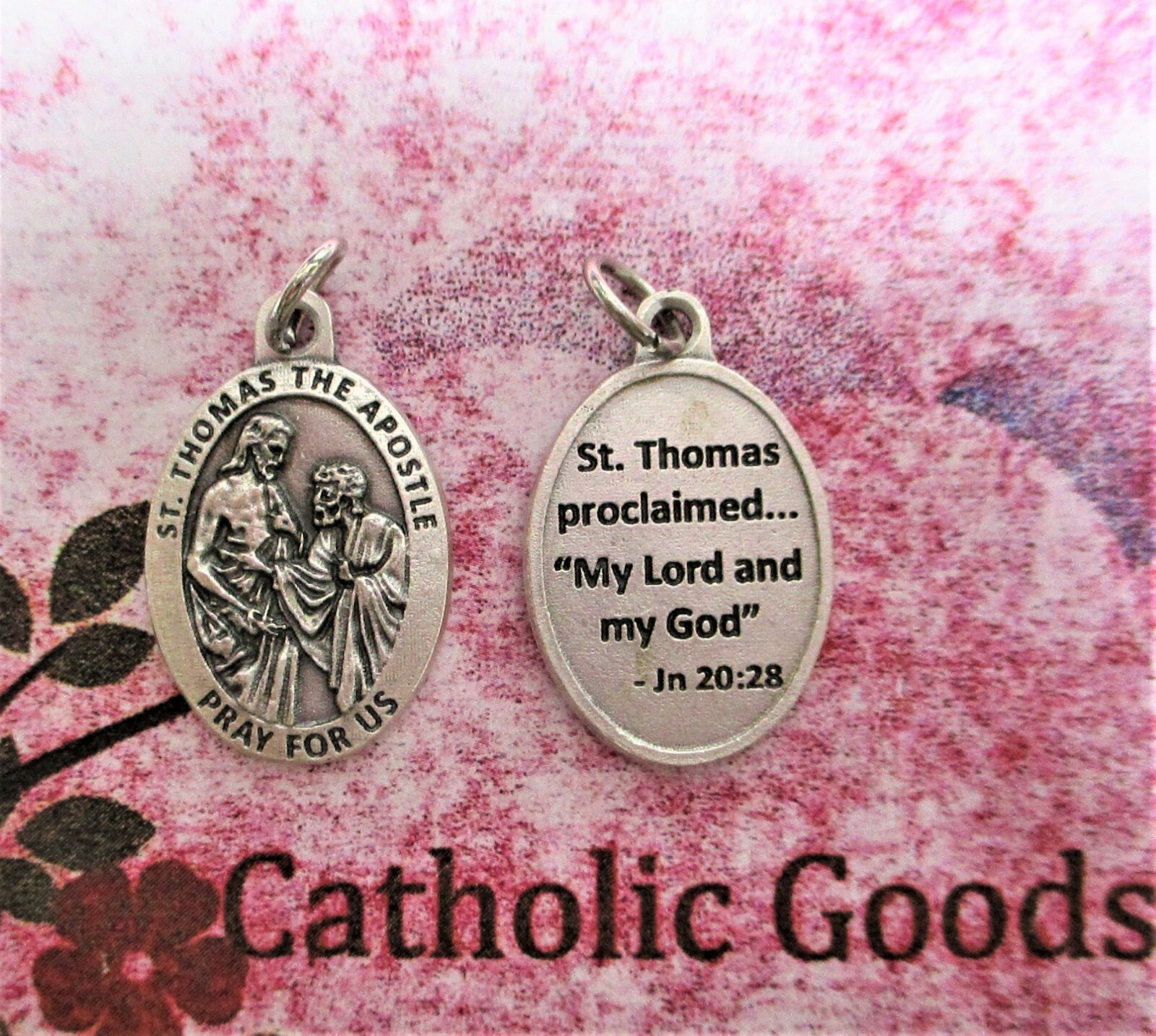 St. Saint Thomas the Apostle – My Lord and My God – Silver tone OX 1″ Medal