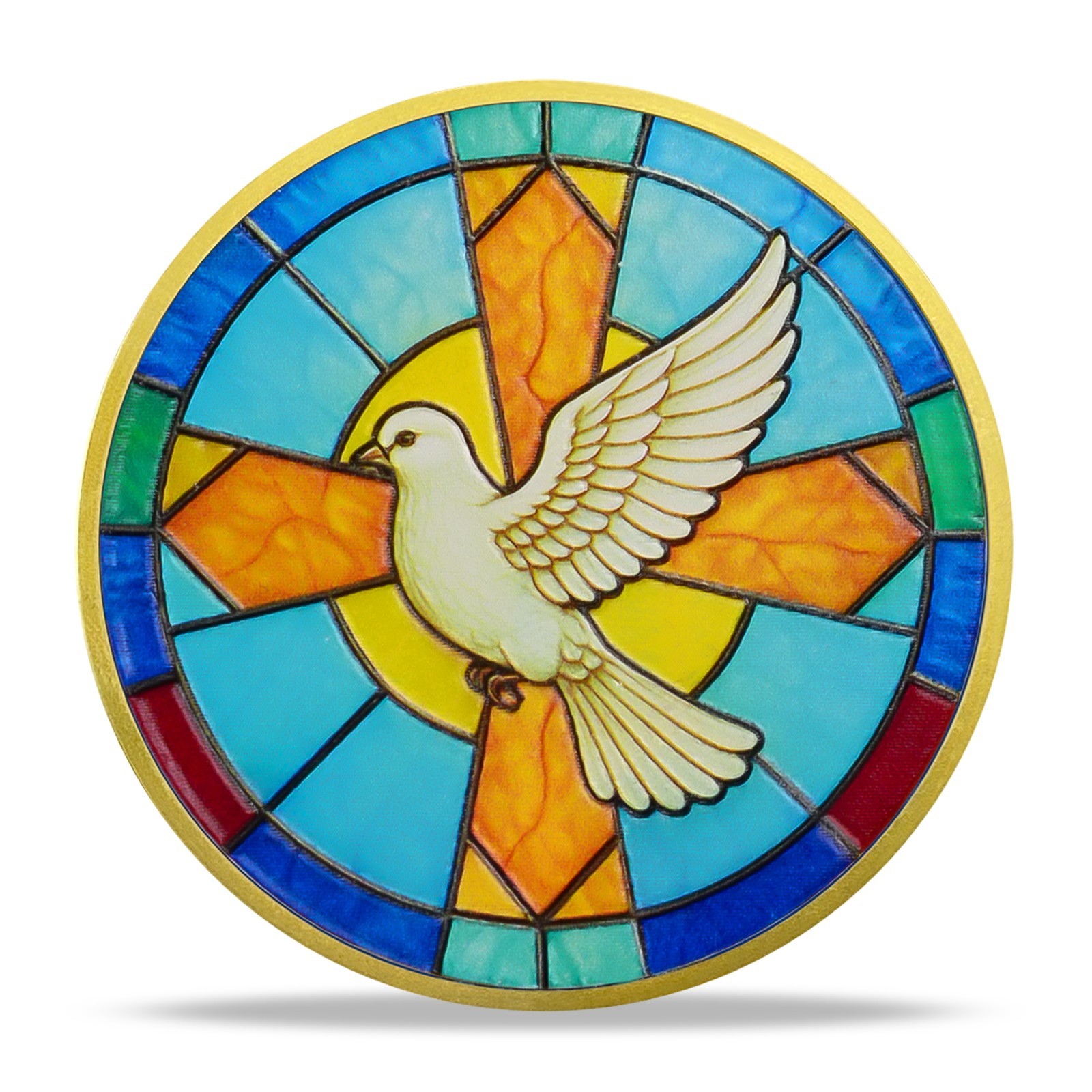 5pcs Christian Challenge Coin John 14:27 Bible Verse Holy Dove Themed Faith Gift