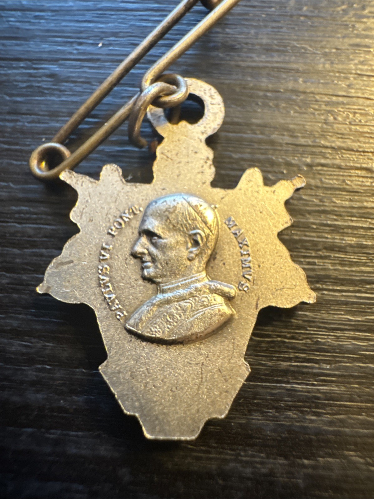 Vintage Vatican City Coat of Arms Brooch Pin Marked Italy Pope Paul VI Catholic