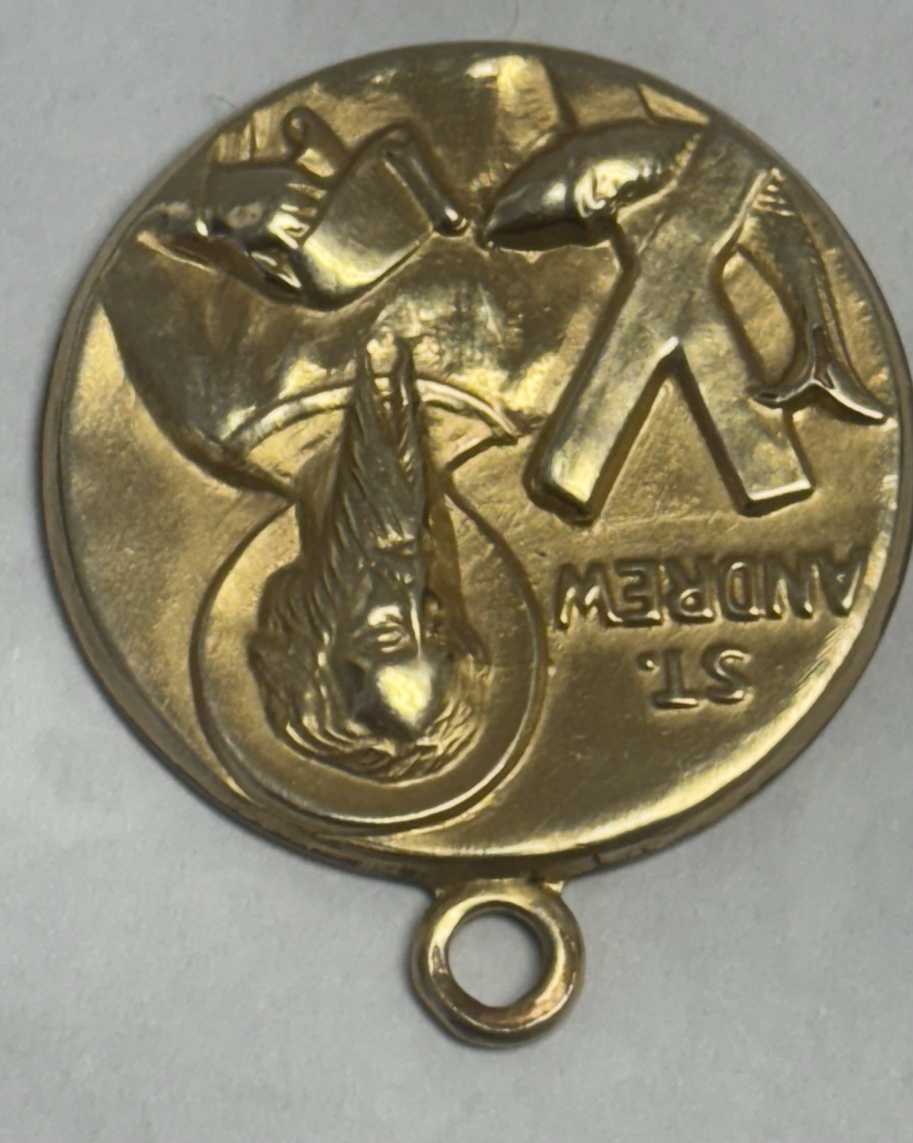 2 Religious Medals, 12k G.F., St. Andrew/Fisherman & St. Christopher/Traveller