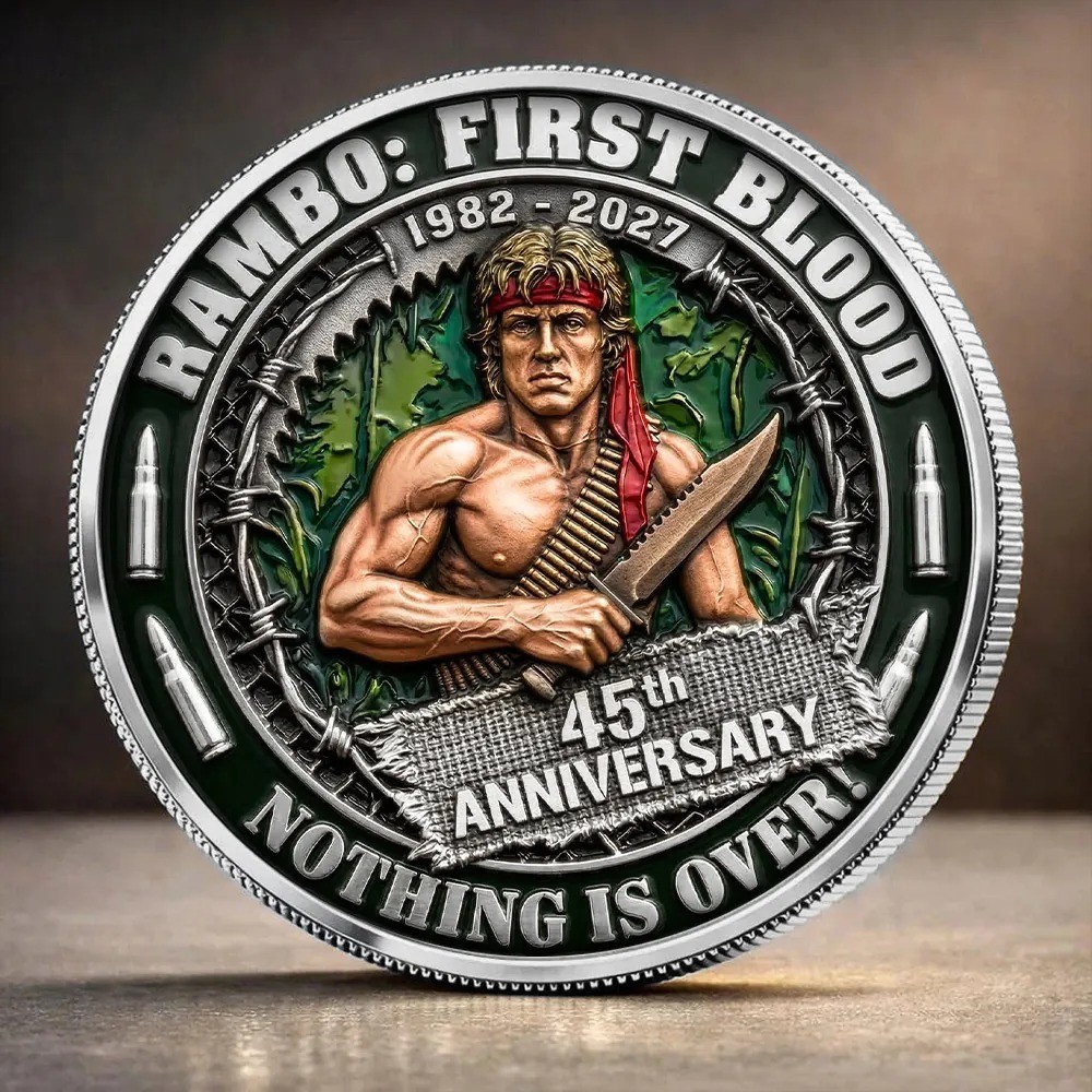 Rambo First Blood 45th Anniversary Coin 1982-2027 John Rambo Medal