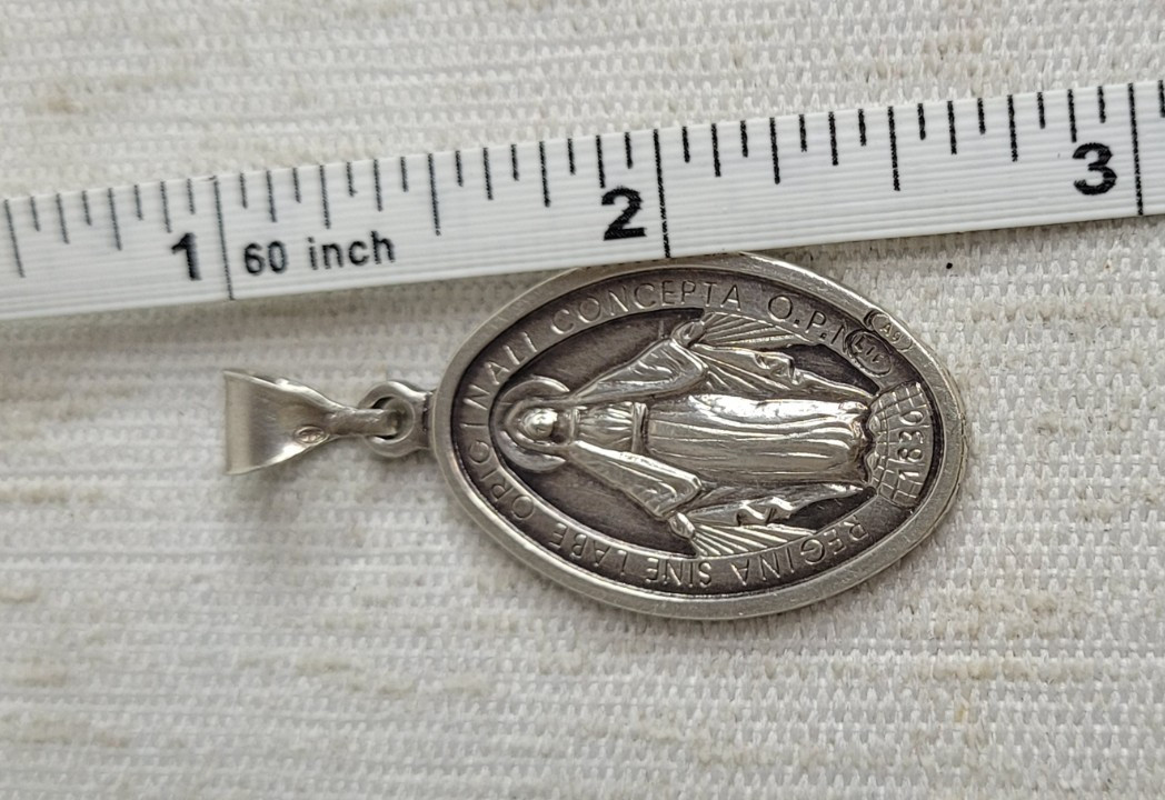 925 Sterling Silver~The Miraculous Medal~100% MADE IN ITALY~7.3 Grams