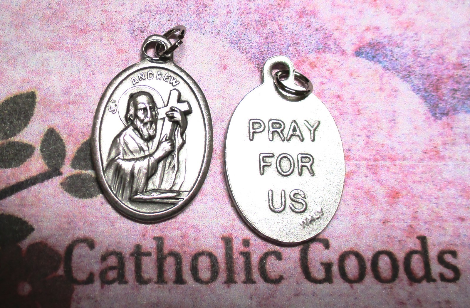 St. Saint Andrew – Pray for Us – Oxidized Italian Silver Tone 1 inch Medal
