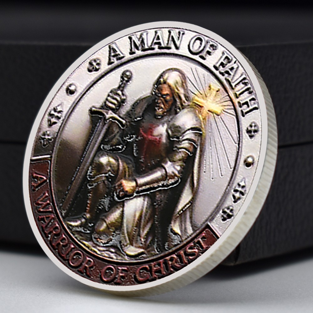 Templar Knight Christian Challenge Coin Jesus Warrior of Christ Faith Gift Medal
