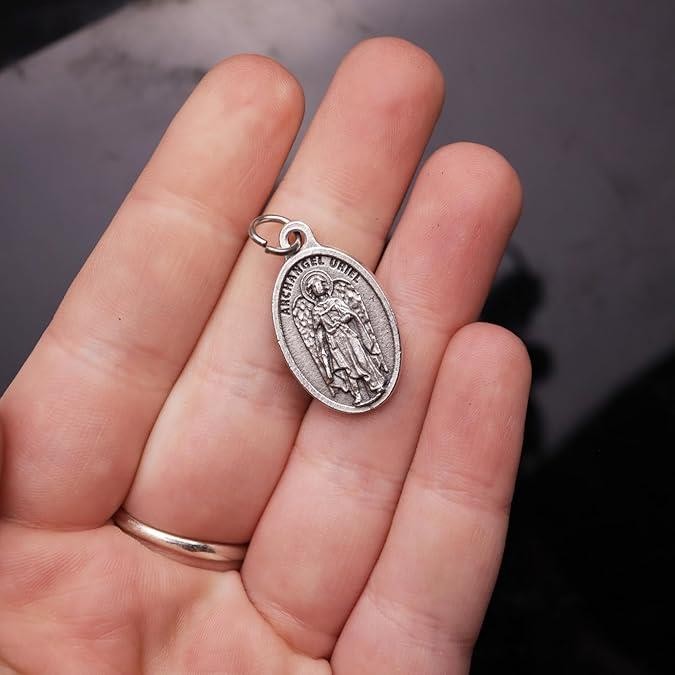 Archangel Uriel Pray for Us Medals, 1″, Made in Italy, Pack of 4 Charms