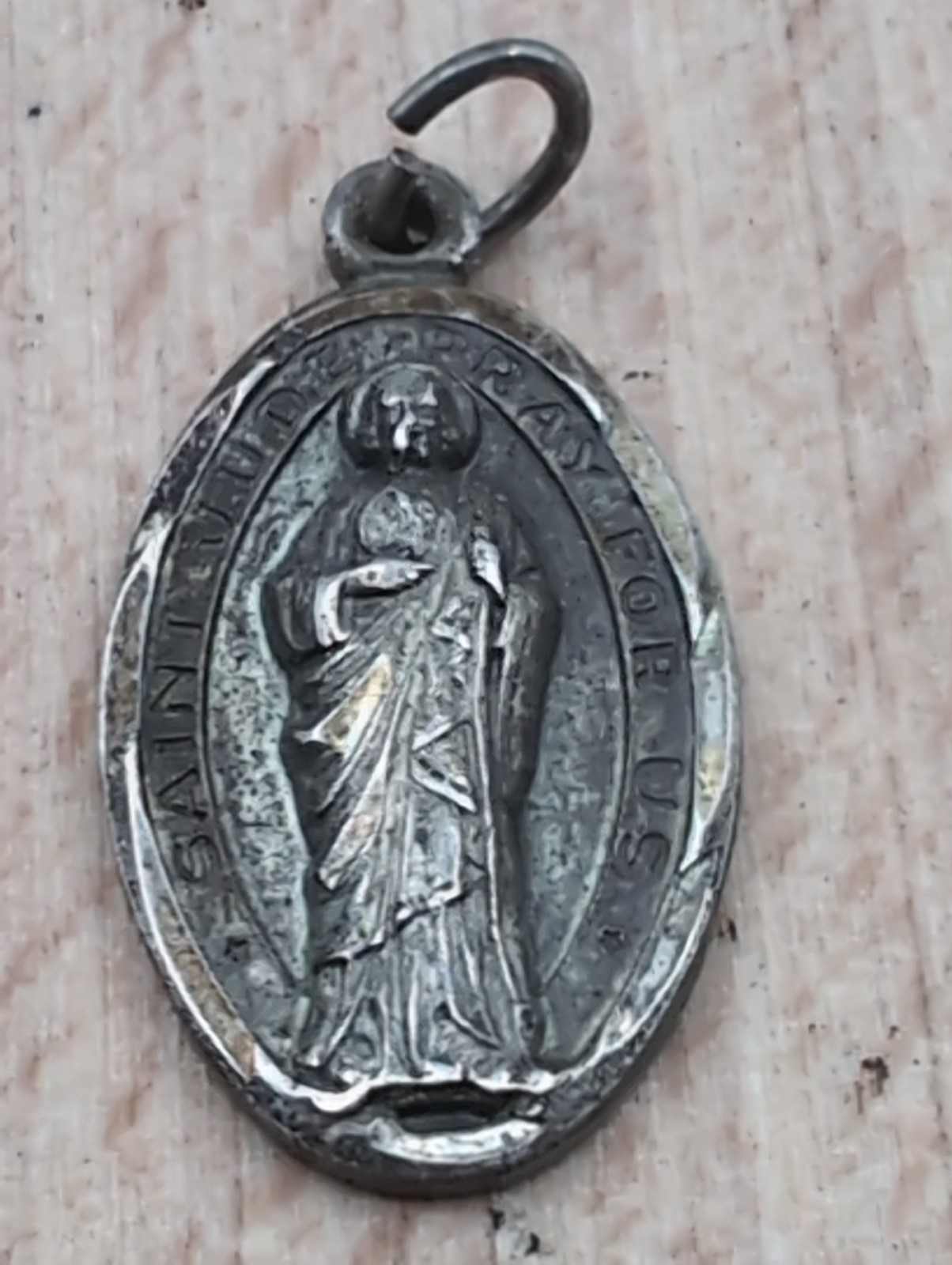Sterling Silver St Jude Medal Medallion Pendant