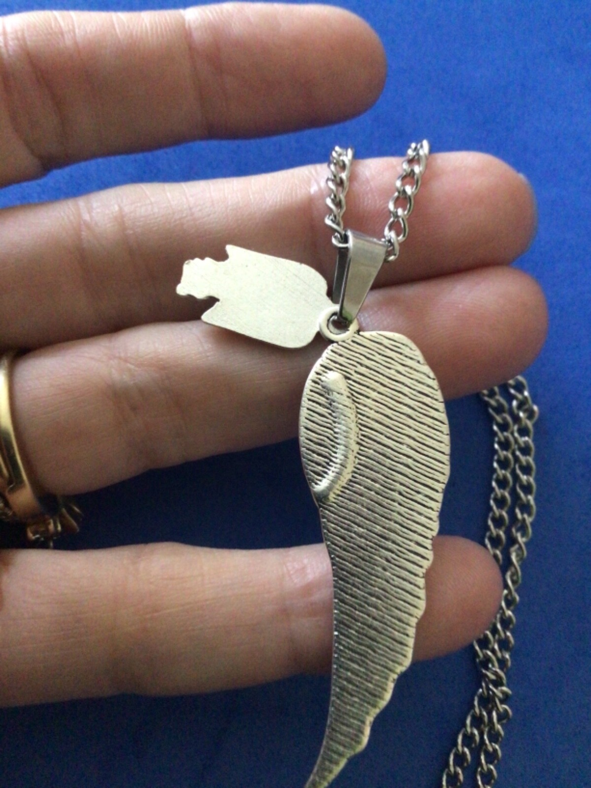 ARCHANGEL St GABRIEL Saint Medal NECKLACE Pendant Angel Wing Protection Pink