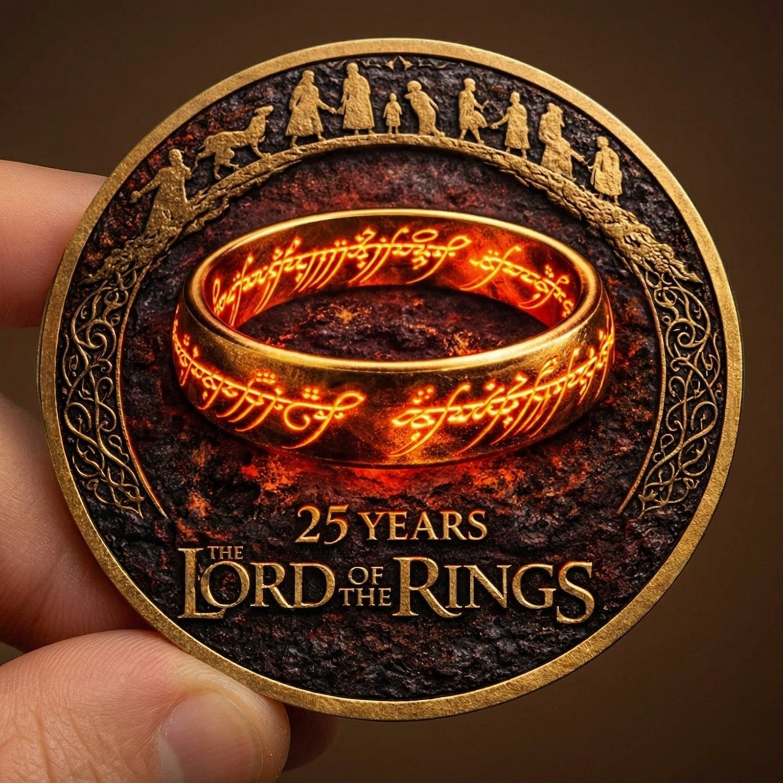 Lord of the Rings 25th Anniversary Double Sided Coin Gandalf Sauron 2001-2026