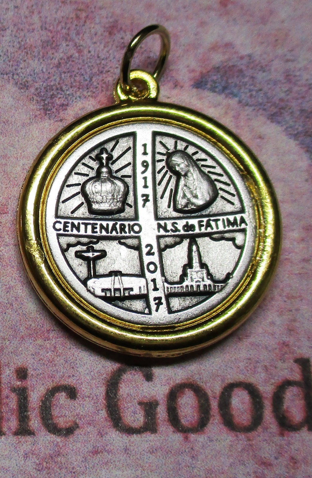 Our Lady of Fatima 100 Year Anniversary – Two Tone OX 1 inch Medal