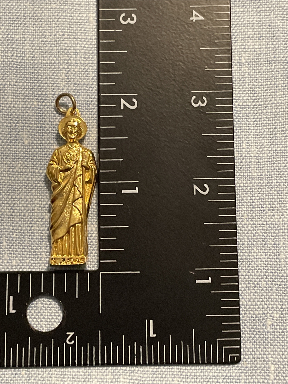San Judas Tadeo Religious Medal Pendant Charm | Gold Tone