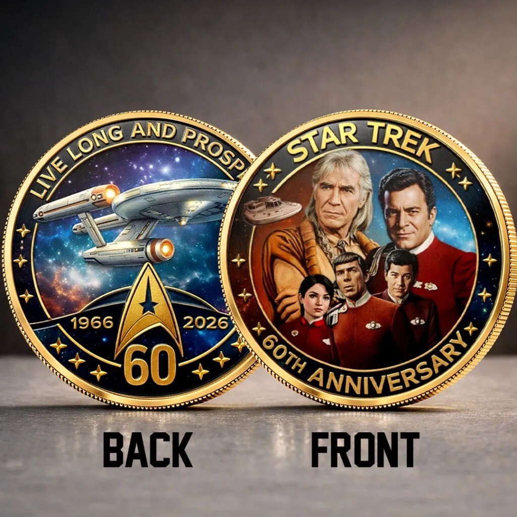 Star Trek 60th Anniversary Coin 1966-2026 The Wrath of Khan Gold Challenge Coin