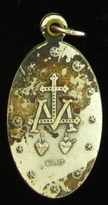 Vintage Jesus Medal Slider Opens Catholic Crucifixion Mary Saint Christopher