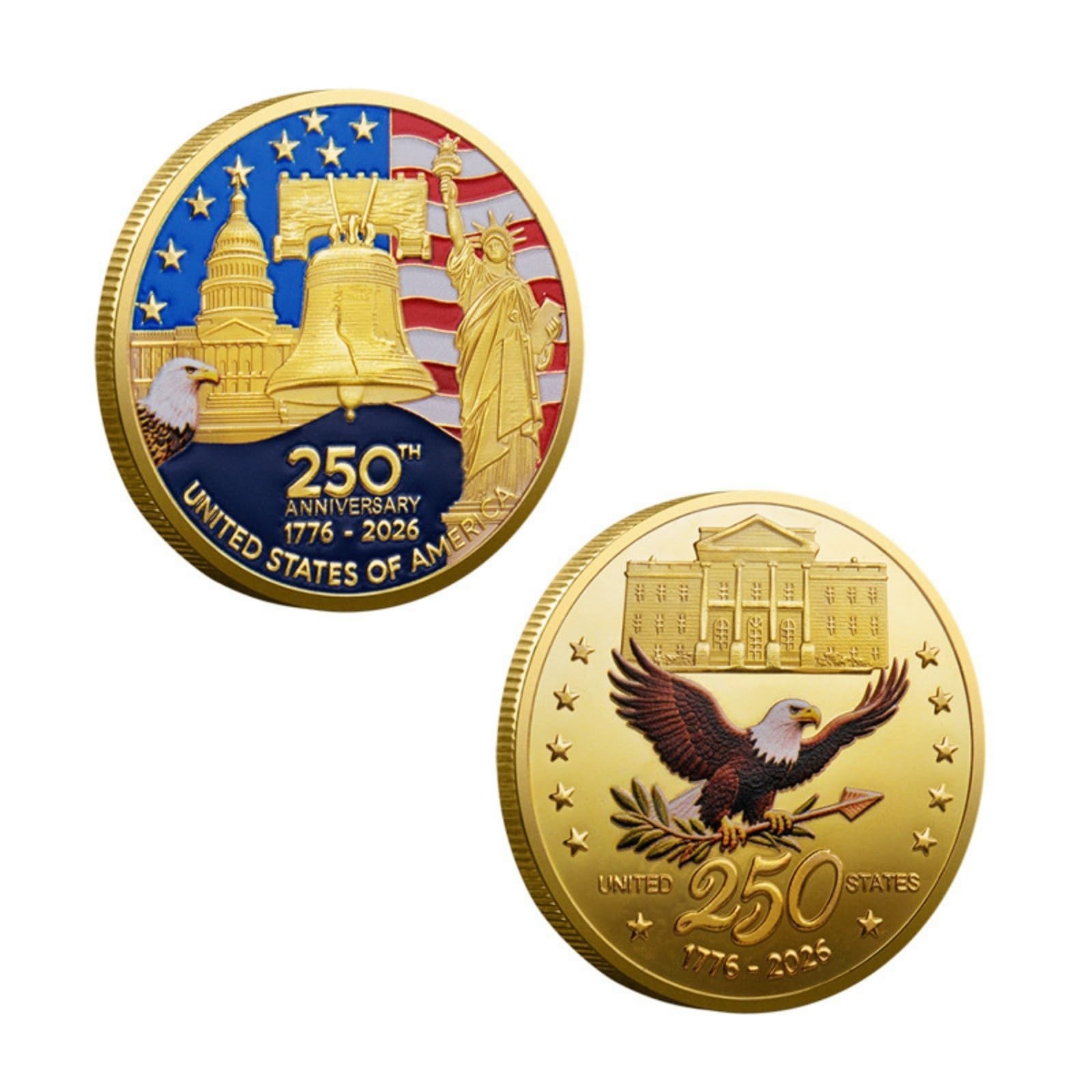 America Commemorative 250 Merchandise 250th Anniversary Coin, USA 250th Anniv…