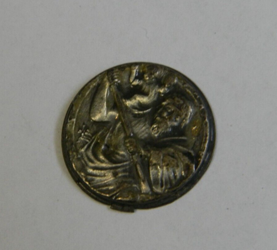 Religious St Saint Christopher patron safe travel NO BAIL small pocket medal
