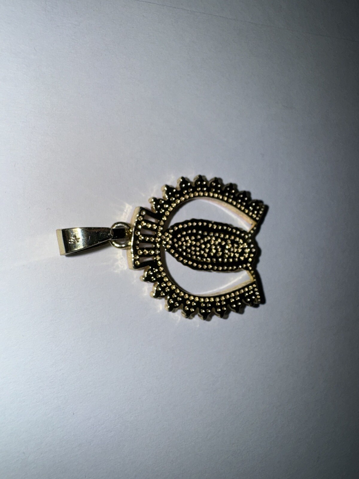 Gold Tone Horse Shoe With Lady of Guadalupe Virgin Mary Catholic Medal Pendant