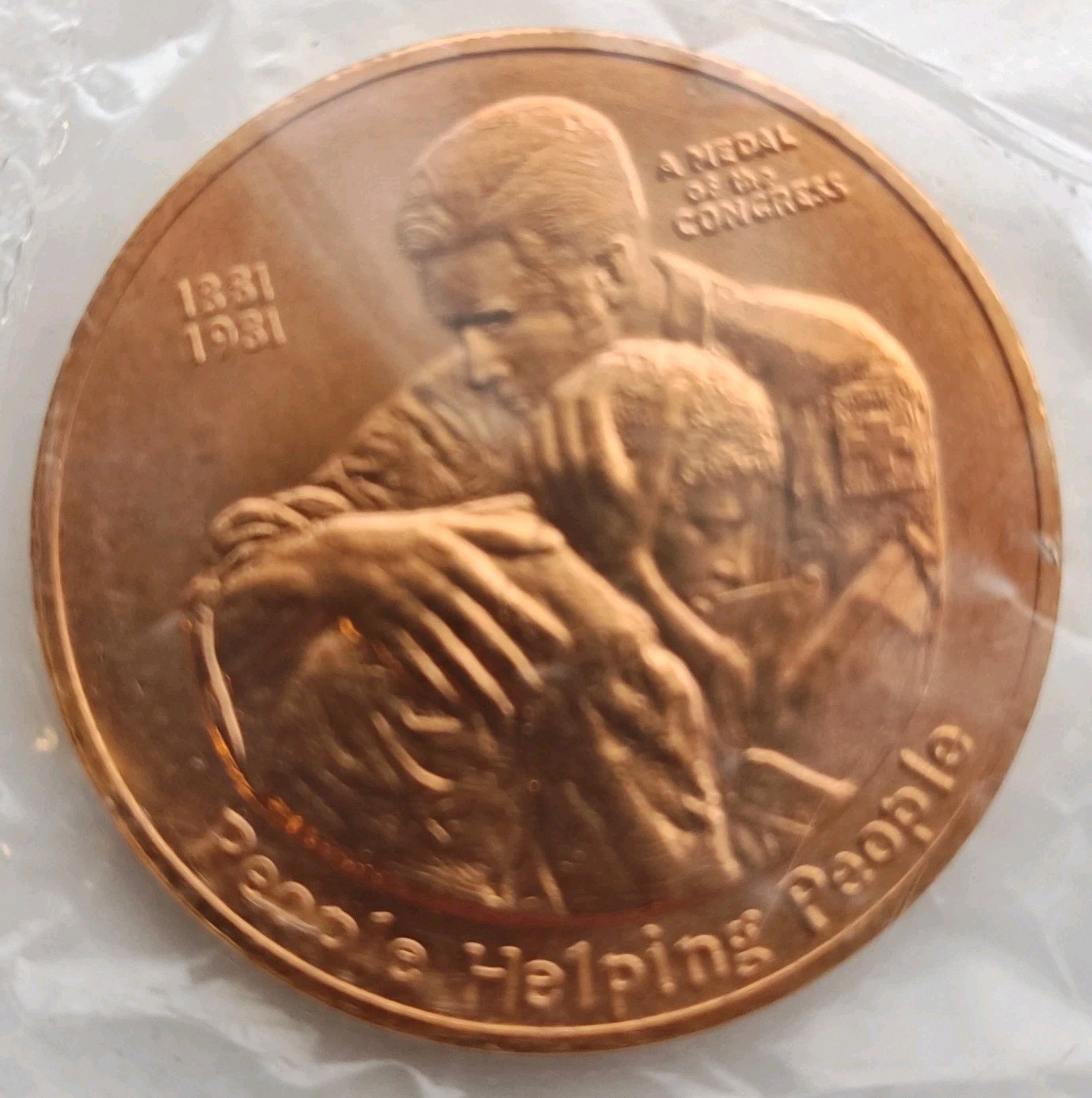 1881–1981 Red Cross Bronze Medal • Sealed Original Mint Packaging • 38mm