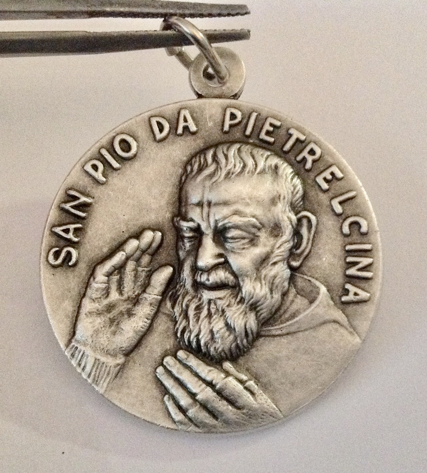 SAINT PIO FROM PIETRALCINA (FATHER PIO) Medal – BIG SIZE – 32 mm – Made in Italy