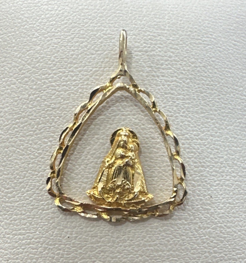 10 Karat Yellow Gold Virgen de Regla “Our Lady of Regla” Medal