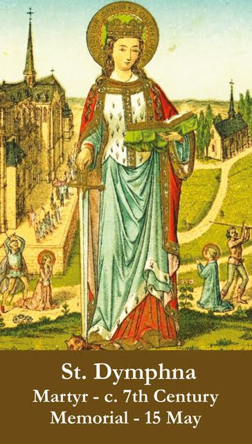 St. Dymphna Patron Saint of Depression & Anxiety, LAMINATED Prayer Card, 5-pack