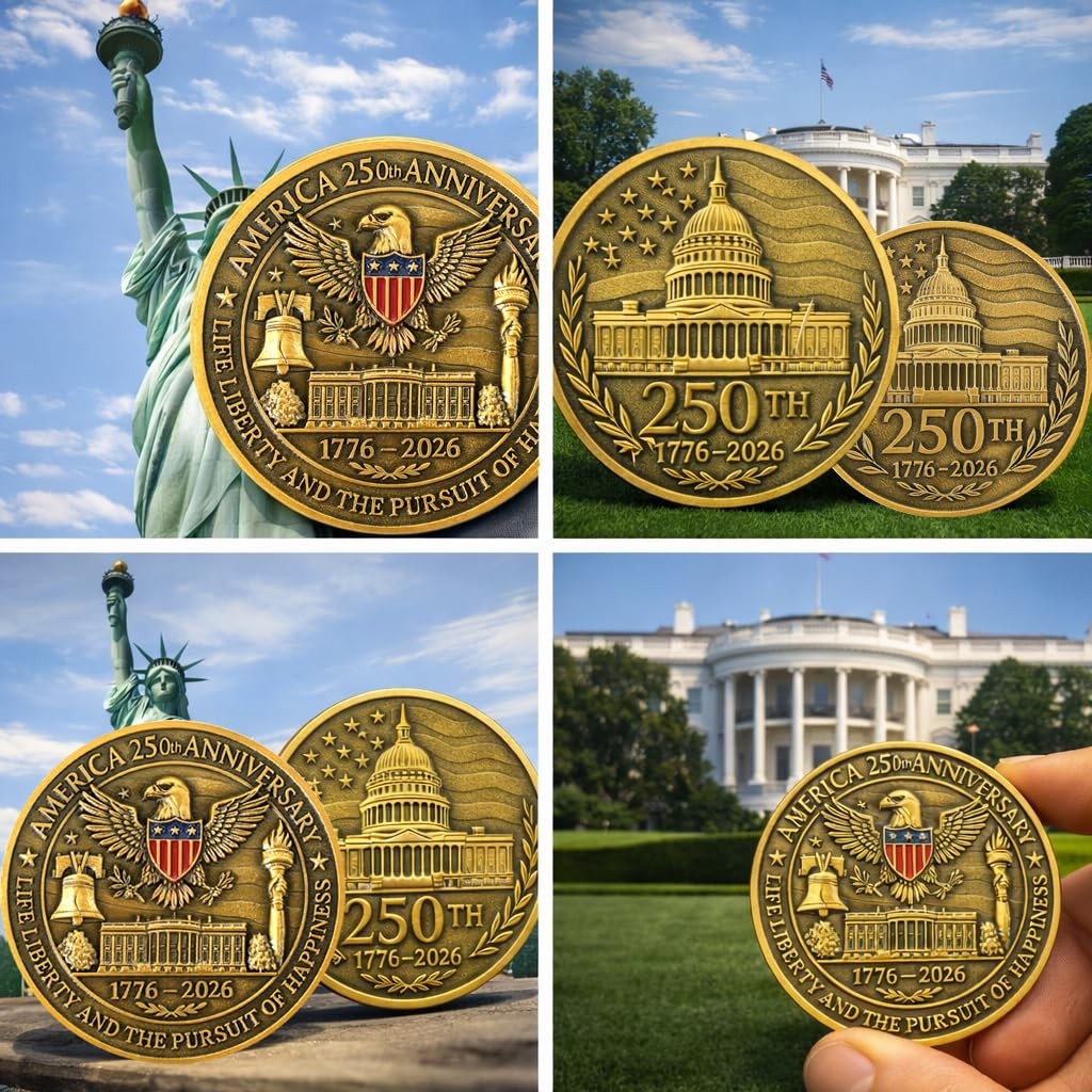 America 1776-2026 250th Anniversary Commemorative Coins, Golden Eagle, Flag…