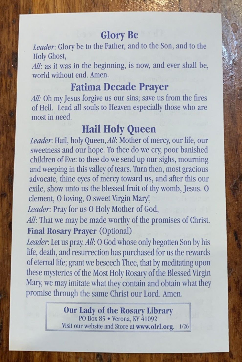 Lot Of 100 How To Pray The Rosary Devotion Catholic Holy Card Leaflet
