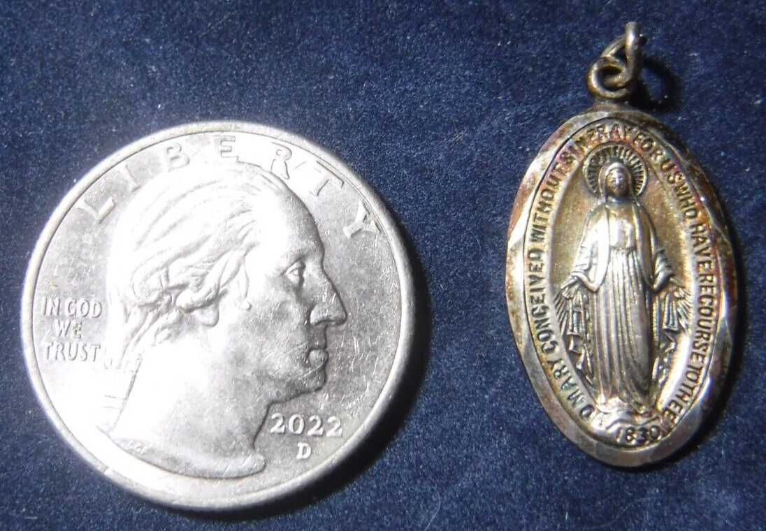 Catholic Miraculous Medal Sterling Silver #142ai