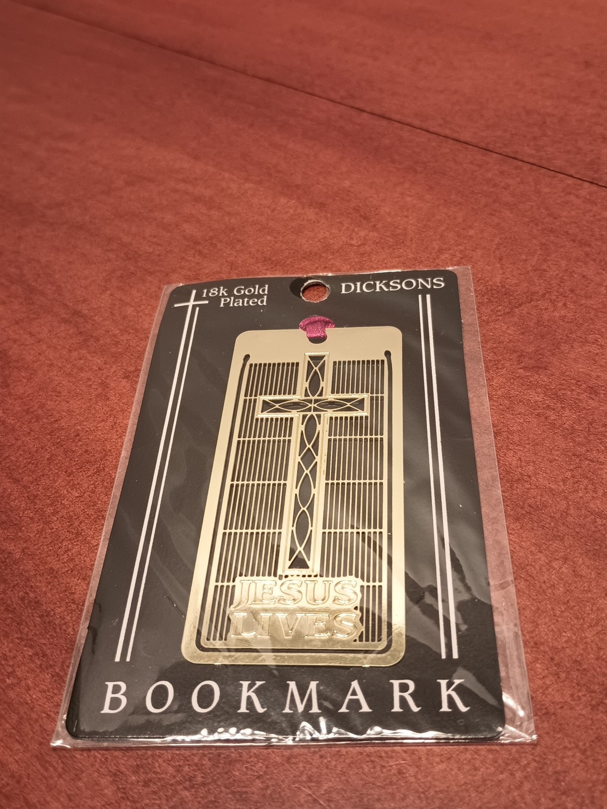 Dicksons Jesus Lives Cross 18K Gold Plated Bookmark Taiwan BKM-4007