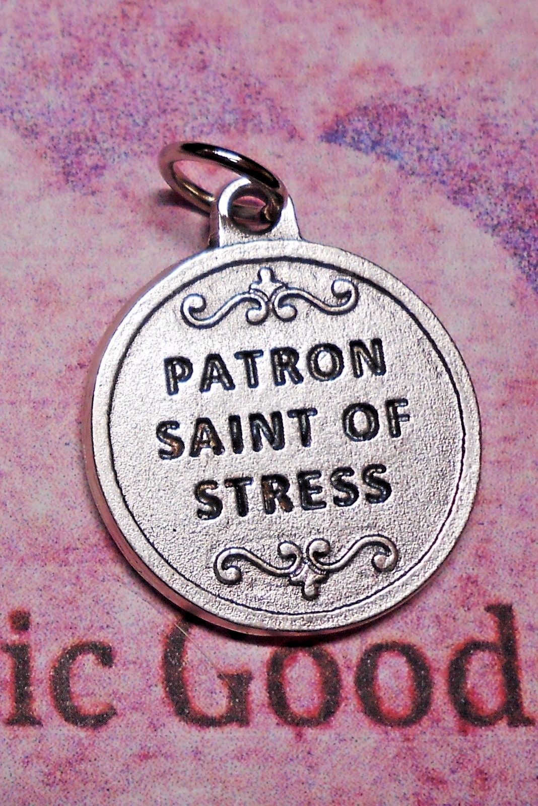 St. Saint Dymphna – Patron Saint of Stress – OxiSilver Tone 3/4 inch Medal