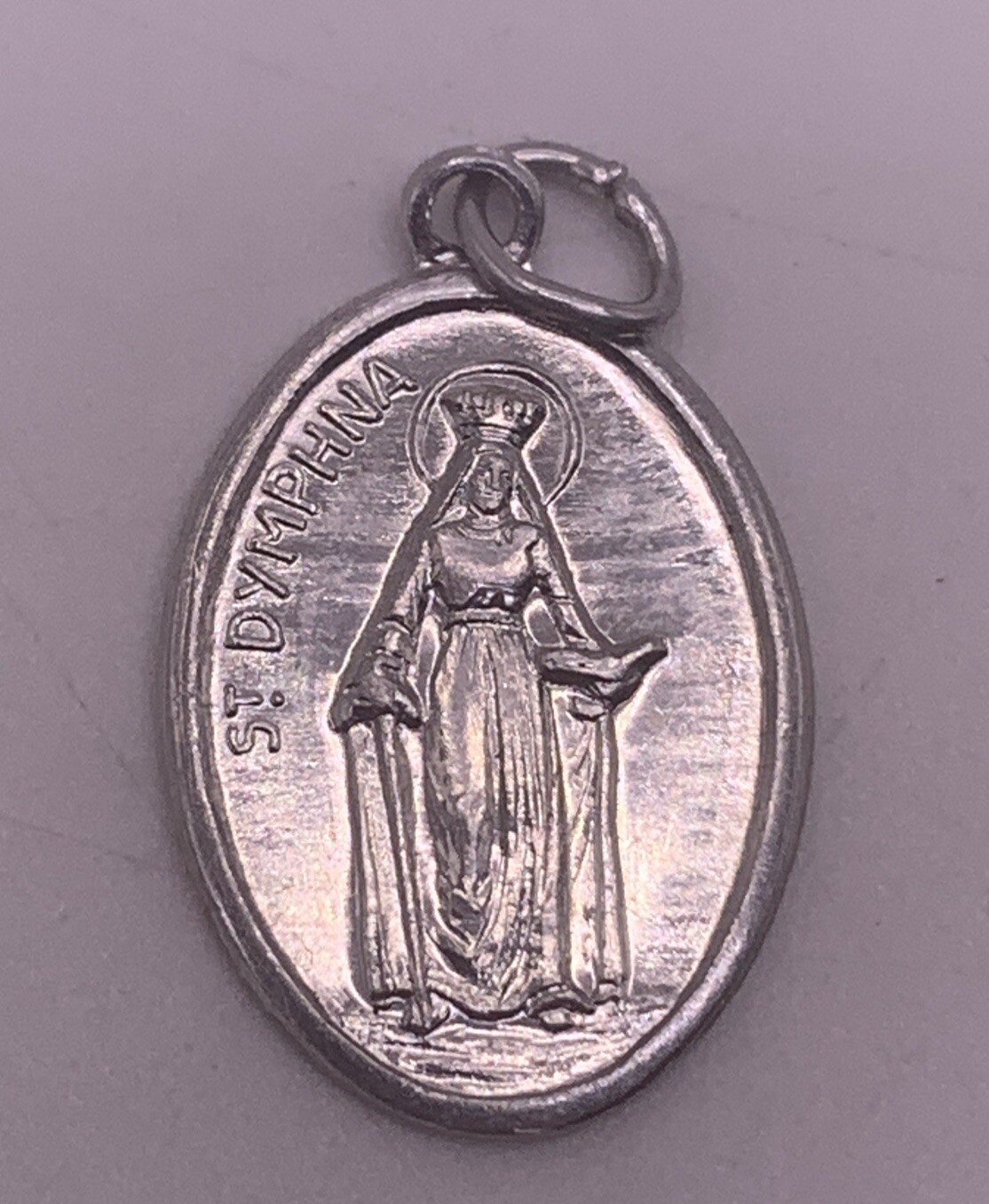 St. Dymphna Pray For Us Medal Italy Lightweight Aluminum 1”
