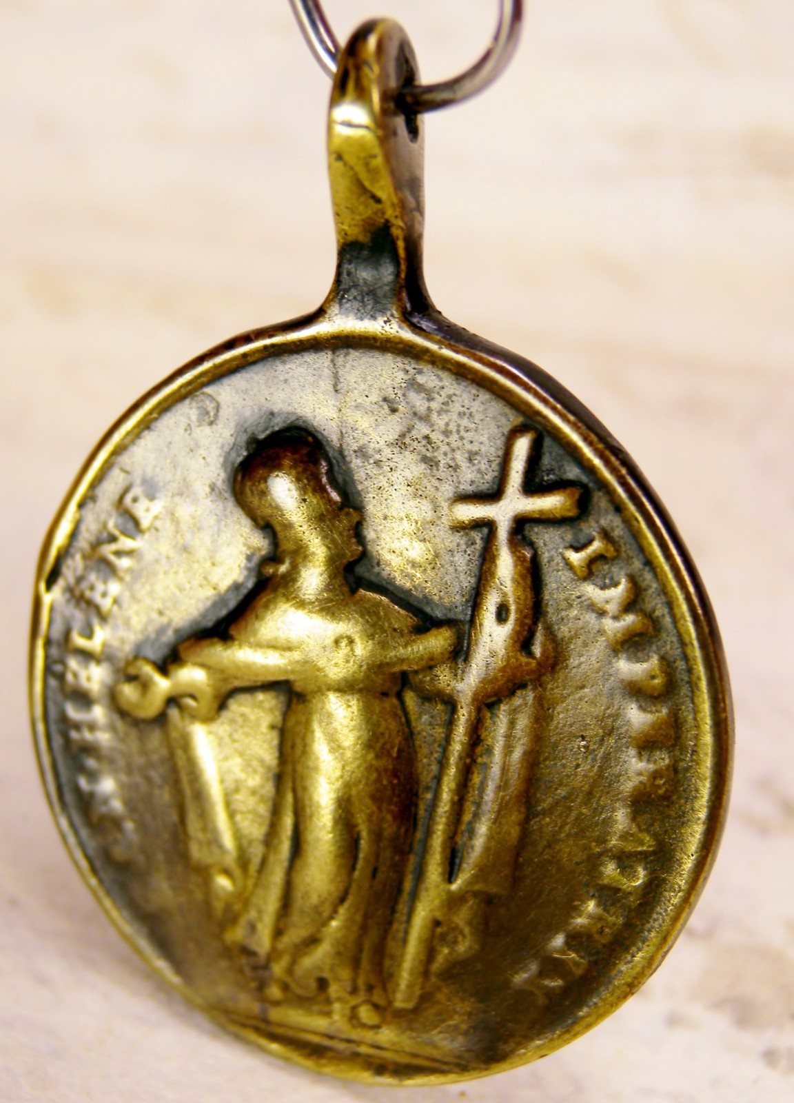 ANTIQUE 18TH CENTURY CATHOLIC ST. HELEN GUADALUPE SHRINE PILGRIMAGE BRONZE MEDAL