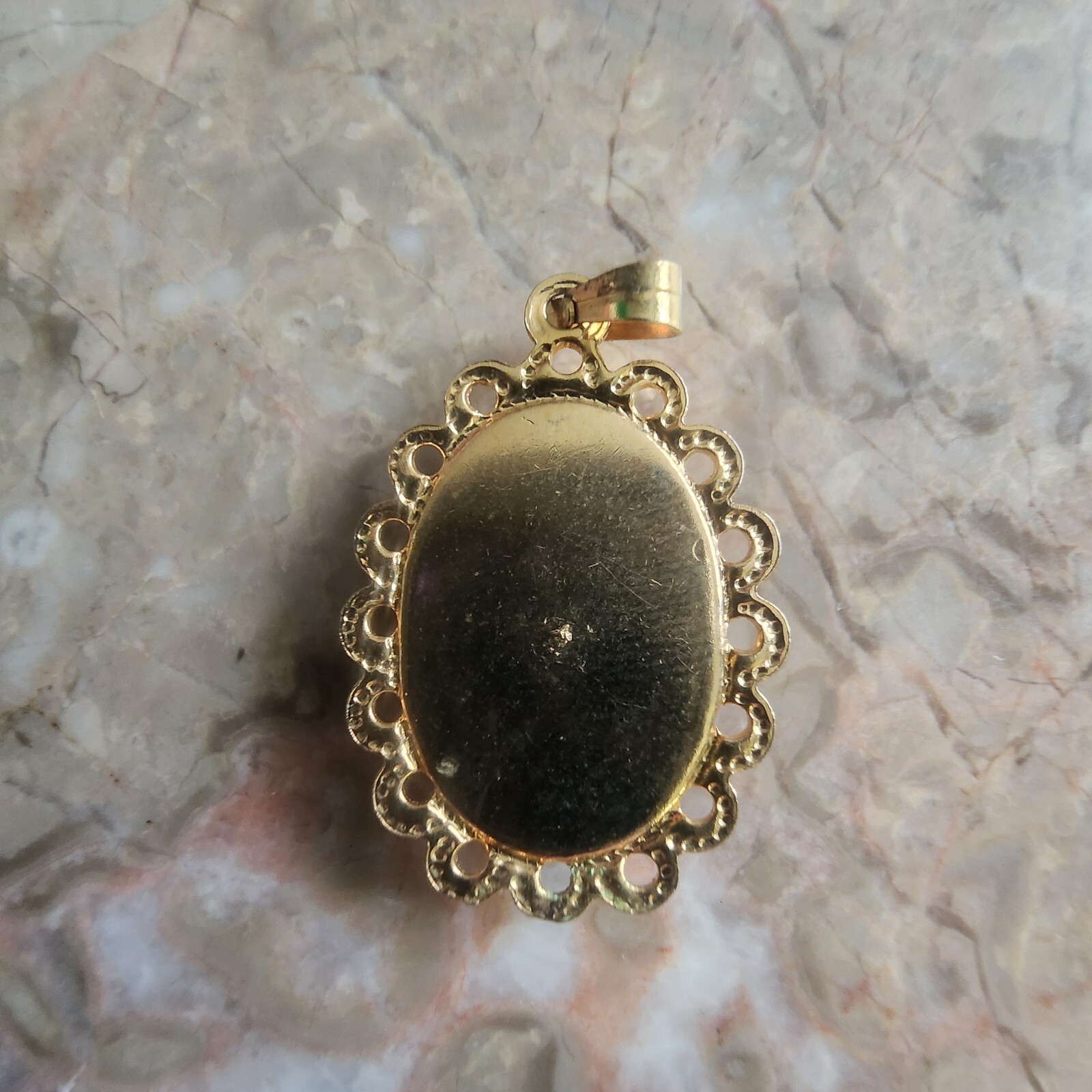 Virgin Mother Mary Gold Toned Pendant