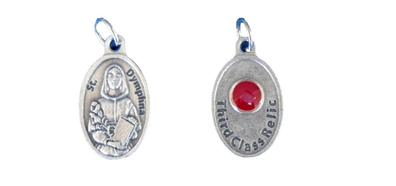 St Dymphna Relic Medal Patron of Stress 3rd Class Relic Pendant