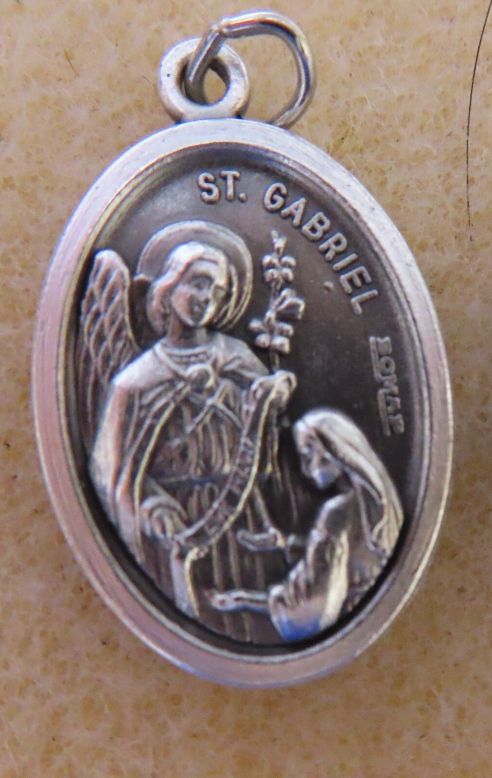 Saint St. Gabriel – Pray for Us – Oxidized Italian 1 inch Medal 0204