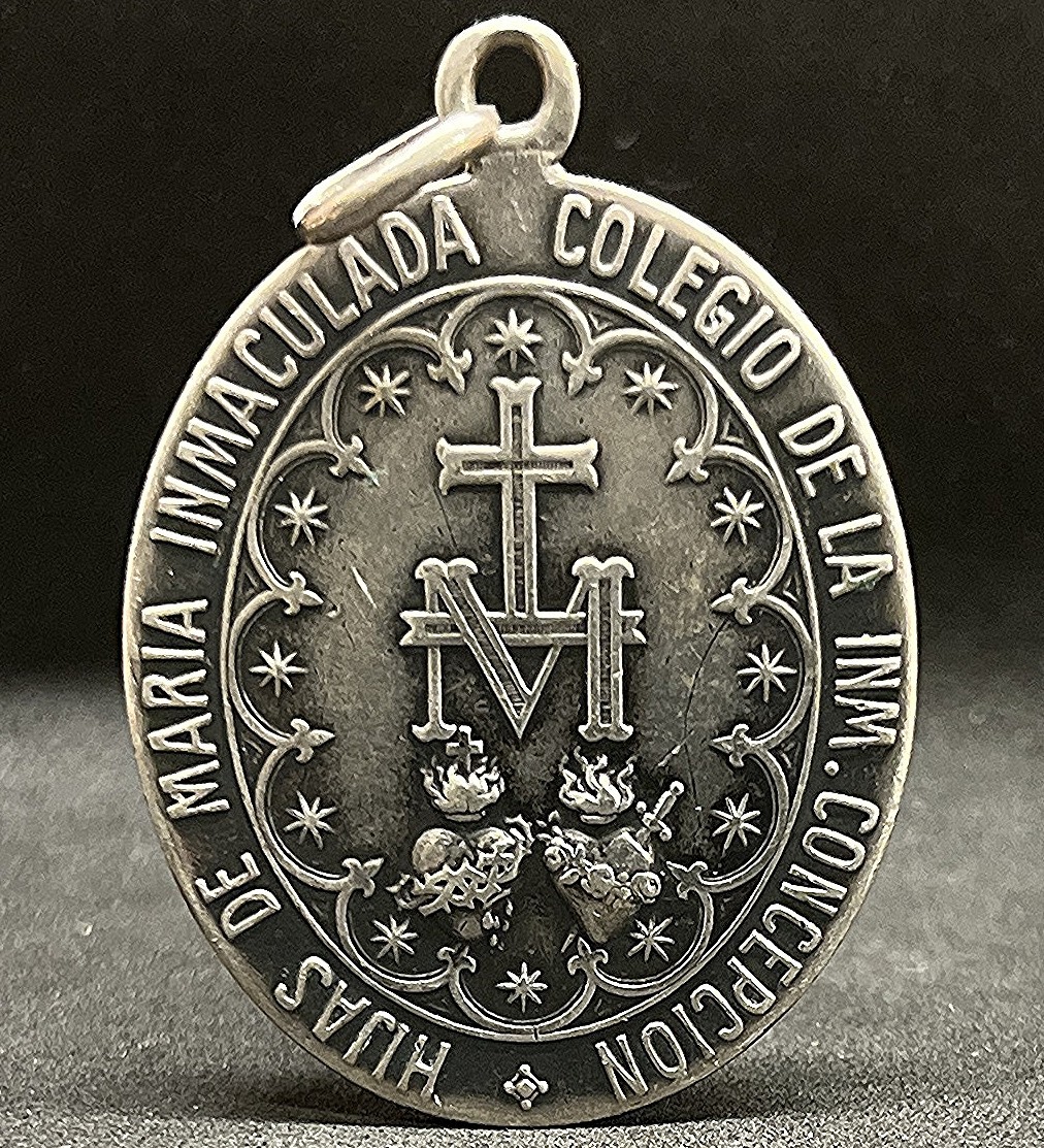 Spain 1900 antique exquisite Miraculous Virgin & Cherubs silver 900 17 grams OMG