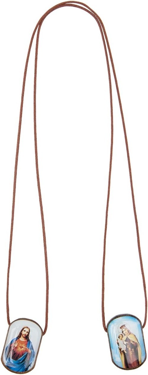 Beautiful Blessed Wooden Scapular Necklace for First Communion & Spirituality