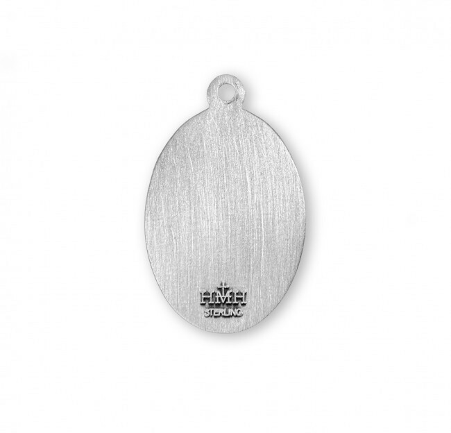 St. Abigail Sterling Silver 0.9″ Oval Medal, Gift Box, 18″ Chain, US Made