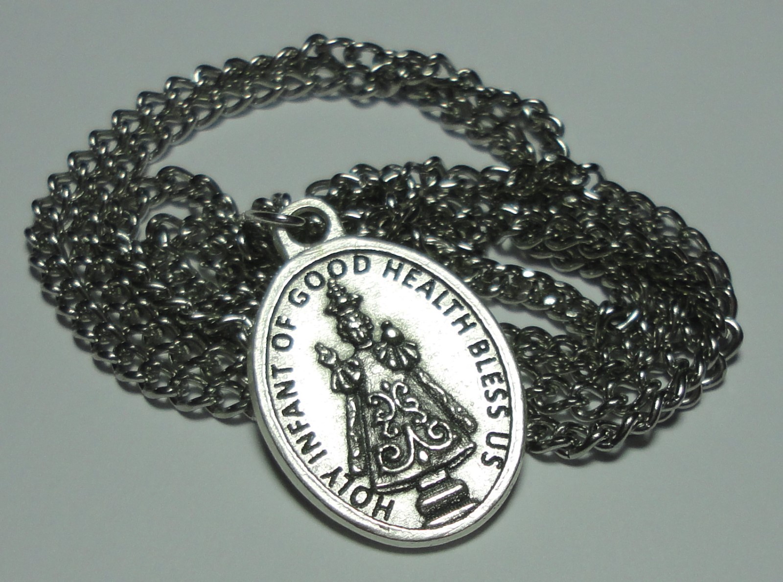 Mary Comfort of the Sick & the Holy Infant of Good Health Holy Medal & 24″ Chain