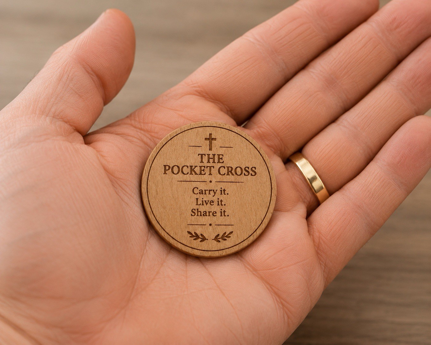 Religious Cross Prayer Faith Token Daily Faith Reminder Christian Gift w/Pouch.