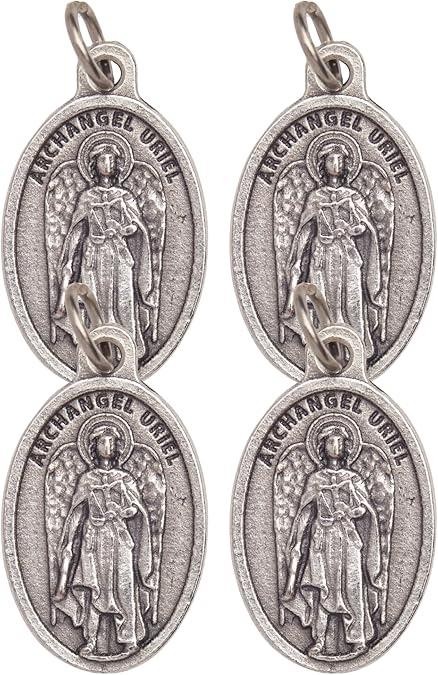Archangel Uriel Pray for Us Medals, 1″, Made in Italy, Pack of 4 Charms
