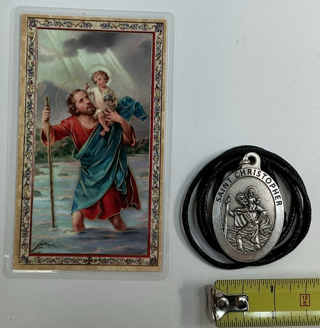 Medal St.Christopher The Motorists Prayer And Holy Card, Healing, In English