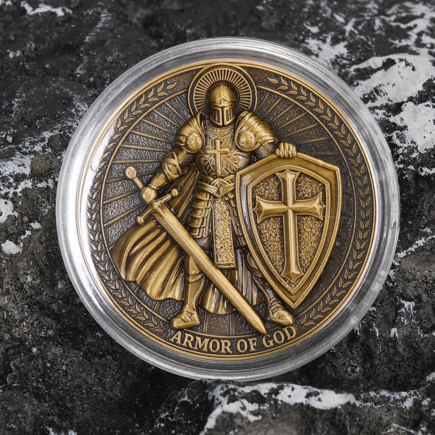 Armor of God Christian Challenge Coin – Double-Sided Zinc Alloy Collectibl